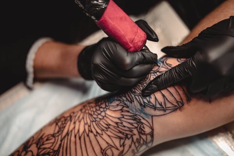Leg tattoo work