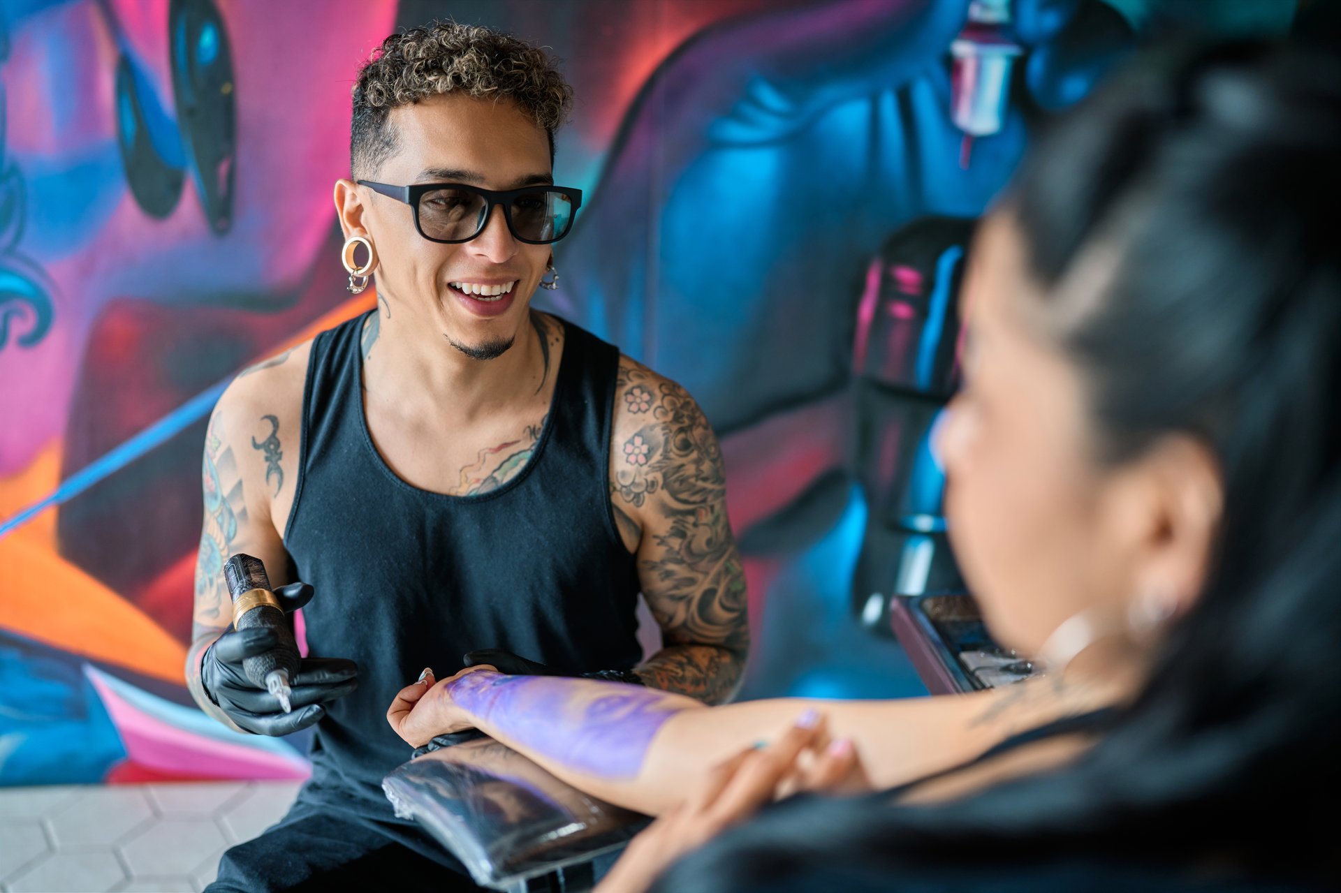 Tattoo studio atmosphere